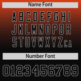 Custom Orange Black Varsity Full-Snap Letterman Gradient Hoodie Jacket