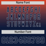 Custom Orange Navy Varsity Full-Snap Letterman Gradient Hoodie Jacket