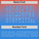 Custom Orange Blue Varsity Full-Snap Letterman Gradient Hoodie Jacket