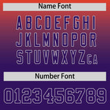 Custom Orange Purple Varsity Full-Snap Letterman Gradient Hoodie Jacket