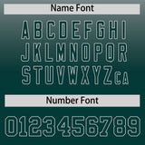 Custom Gray Midnight Green Varsity Full-Snap Letterman Gradient Hoodie Jacket