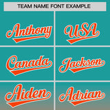 Custom Aqua Orange Varsity Full-Snap Letterman Gradient Hoodie Jacket