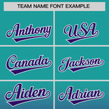 Custom Aqua Purple Varsity Full-Snap Letterman Gradient Hoodie Jacket