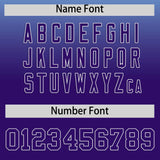 Custom Powder Blue Purple Varsity Full-Snap Letterman Gradient Hoodie Jacket