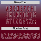 Custom Powder Blue Crimson Varsity Full-Snap Letterman Gradient Hoodie Jacket