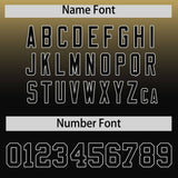 Custom Khaki Black Varsity Full-Snap Letterman Gradient Hoodie Jacket