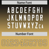 Custom Black Old Gold Varsity Full-Snap Letterman Gradient Hoodie Jacket