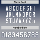 Custom Navy Gray Varsity Full-Snap Letterman Gradient Hoodie Jacket