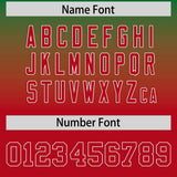 Custom Green Red Varsity Full-Snap Letterman Gradient Hoodie Jacket