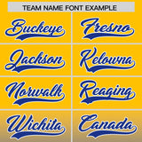 Custom Yellow Royal Varsity Full-Snap Letterman Gradient Hoodie Jacket