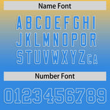 Custom Yellow Blue Varsity Full-Snap Letterman Gradient Hoodie Jacket