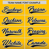 Custom Yellow Black Varsity Full-Snap Letterman Gradient Hoodie Jacket