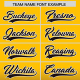 Custom Yellow Brown Varsity Full-Snap Letterman Gradient Hoodie Jacket