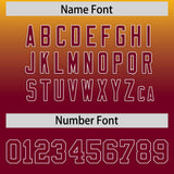 Custom Yellow Crimson Varsity Full-Snap Letterman Gradient Hoodie Jacket