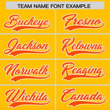 Custom Yellow Orange Varsity Full-Snap Letterman Gradient Hoodie Jacket