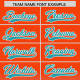 Custom Orange Aqua Varsity Full-Snap Letterman Gradient Hoodie Jacket