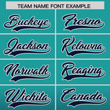 Custom Aqua Navy Varsity Full-Snap Letterman Gradient Hoodie Jacket