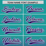 Custom Aqua Purple Varsity Full-Snap Letterman Gradient Hoodie Jacket