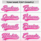 Custom White Pink Varsity Full-Snap Letterman Gradient Hoodie Jacket