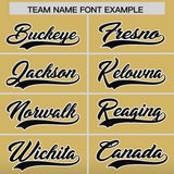 Custom Khaki Black Varsity Full-Snap Letterman Gradient Hoodie Jacket