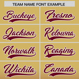 Custom Khaki Crimson Varsity Full-Snap Letterman Gradient Hoodie Jacket