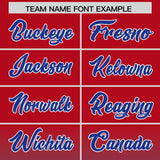 Custom Red Royal Varsity Full-Snap Letterman Gradient Hoodie Jacket