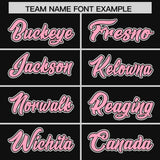 Custom Black Light Pink Varsity Full-Snap Letterman Gradient Hoodie Jacket