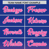 Custom Royal Pink Varsity Full-Snap Letterman Gradient Hoodie Jacket