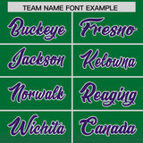 Custom Green Purple Varsity Full-Snap Letterman Gradient Hoodie Jacket