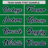 Custom Green Navy Varsity Full-Snap Letterman Gradient Hoodie Jacket