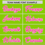 Custom Neon Green Pink Varsity Full-Snap Letterman Gradient Hoodie Jacket