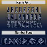 Custom Yellow Navy Varsity Full-Snap Letterman Gradient Hoodie Jacket