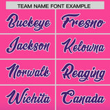 Custom Pink Purple Varsity Full-Snap Letterman Gradient Hoodie Jacket