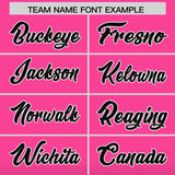 Custom Pink Black Varsity Full-Snap Letterman Gradient Hoodie Jacket