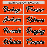 Custom Orange Black Varsity Full-Snap Letterman Gradient Hoodie Jacket