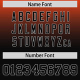 Custom Orange Black Varsity Full-Snap Letterman Gradient Hoodie Jacket