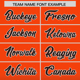 Custom Orange Brown Varsity Full-Snap Letterman Gradient Hoodie Jacket