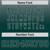 Custom Gray Midnight Green Varsity Full-Snap Letterman Gradient Hoodie Jacket