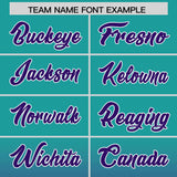 Custom Aqua Purple Varsity Full-Snap Letterman Gradient Hoodie Jacket