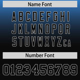 Custom Blue Black Varsity Full-Snap Letterman Gradient Hoodie Jacket