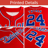 Custom Two-Button Baseball Jersey Classic Style Personalized Printed/Stitched Letters&Number Bottom Stripe College Shirts Uniforms