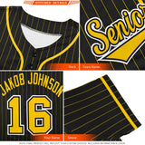 Custom Yellow Black Stripe Fashion Authentic Baseball Jersey