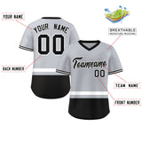 Custom Color Block Personalized Any Name Number V-Neck Short Sleeve Training Pullover Baseball Jersey