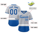 Custom Color Block Personalized Any Name Number V-Neck Short Sleeve Training Pullover Baseball Jersey