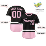 Custom Color Block Personalized Any Name Number V-Neck Short Sleeve Training Pullover Baseball Jersey