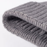 Custom Winter Unisex Solid Color Warm Soft Hiphop Knitted Hat Cuffed Skull Beanie Cap