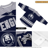 Custom Black Old Gold White Personalized Classic Lace-Up Neck Hockey Jersey