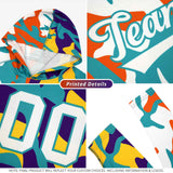 Custom White Orange-Aqua Personalized Camo Design Quick Dry Lightweight Hoodie