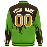 Custom Graffiti Pattern Flame  Bomber Jackets Personalized Stitched Name Number Varsity Full-Snap Jacket