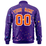 Custom Graffiti Pattern Jacket Full-Zip Baseball Jackets Bomber Coat Stitched Personalized Name Number Logo for Adult/Youth